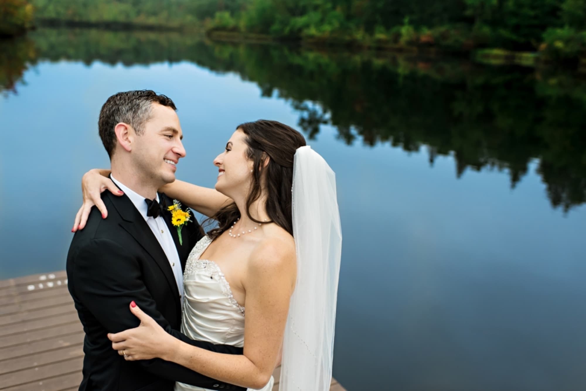 A couple celebrating during their wedding day